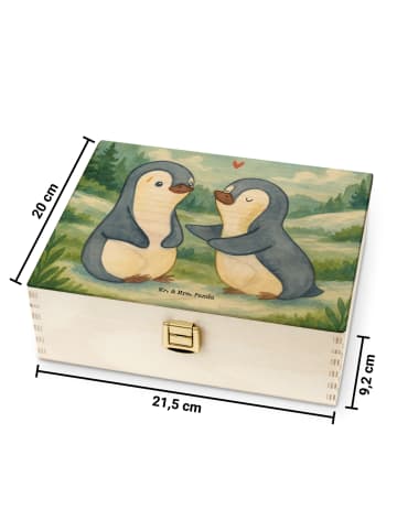 Mr. & Mrs. Panda Teedose Pinguine trösten Design ohne Spruch in Weiß