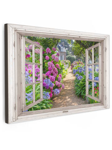 OnlyWow Leinwand Bilder Blumengarten