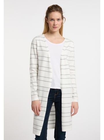 DreiMaster Damen Cardigan in Wollweiss Grau Melange
