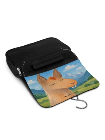 Mr. & Mrs. Panda Kosmetiktasche Lamakopf Genervt Design ohne Spruch in Weiß