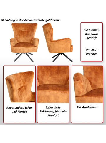 MCW Lounge-Sessel L63 drehbar, Grau-grün