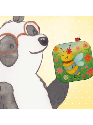 Mr. & Mrs. Panda Glasuntersetzer Biene Blume Design ohne Spruch in Weiß