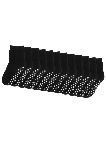 Yalion 12er-Set Yalion Baby Langsocken mit Stern-Stoppern rutschfest, schwarz