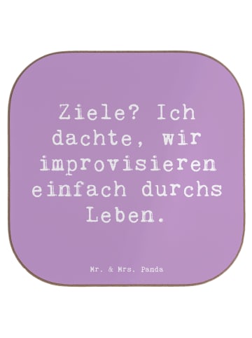 Mr. & Mrs. Panda Getränkeuntersetzer Spruch Lebensziele Improvis... in Lavendeltraum
