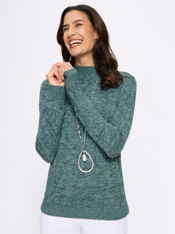 WITT WEIDEN Stehkragen-Pullover in jade-petrol-meliert
