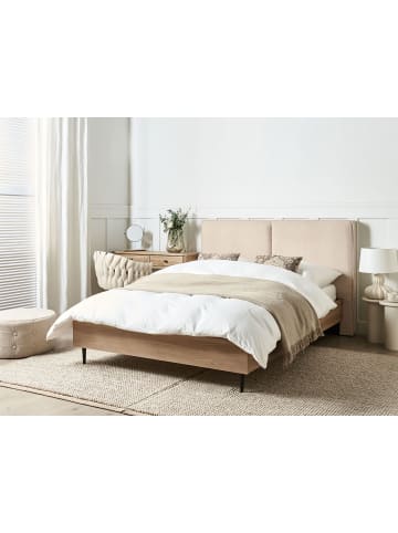 Beliani Doppelbett IZERNORE in Beige/Schwarz/Braun - (W) 167 x (H) 112 x (L) 215 cm