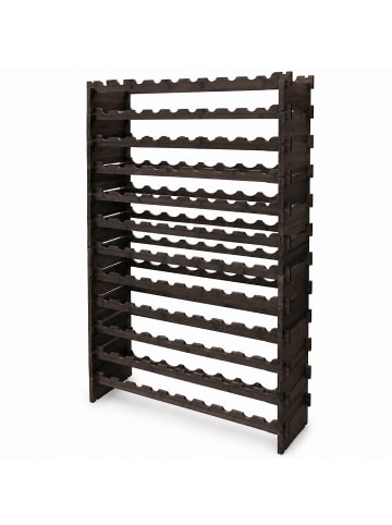 relaxdays Weinregal in Braun - (B)85 x (H)159 x (T)25,5 cm