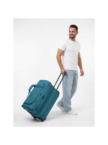 Redolz Duffle Essentials 2-Rollen Reisetasche 55 cm M mit Dehnfalte petrol