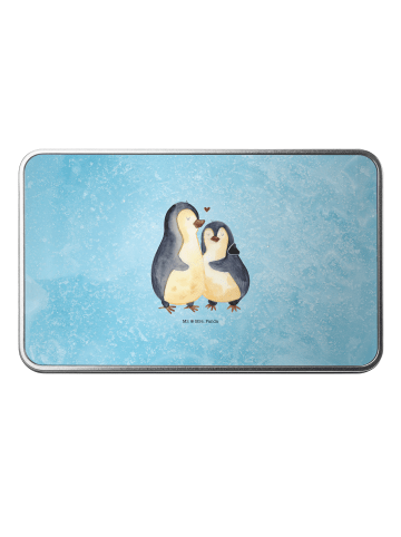 Mr. & Mrs. Panda Aufbewahrungsbox Pinguin umarmen ohne Spruch in Eisblau