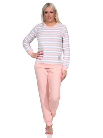 NORMANN Frottee Schlafanzug lang Pyjama - 75045 in rosa