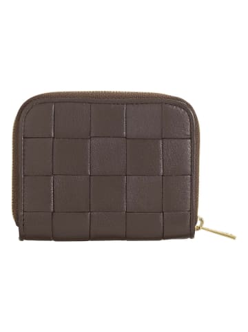 DuDu Woven Geldbörse Leder 10 cm coffee brown