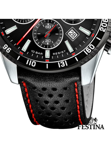 Festina Analog-Armbanduhr Festina Timeless Chronograph schwarz groß (ca. 45mm)