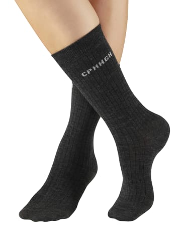 Copenhagen Studios Basicsocken in 2x anthrazit meliert