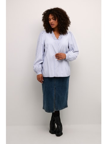 KAFFE curve Langarm - Hemd KCmaia in Blue and white stripe
