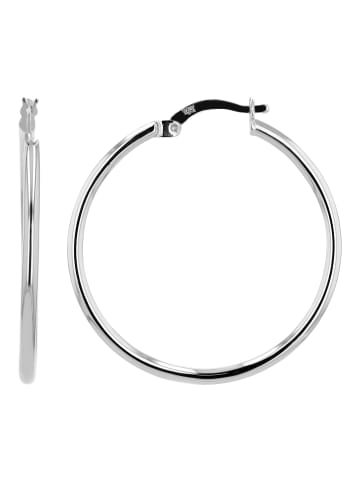 Adeliás Damen Ohrringe – Creole aus 925 Silber in silber