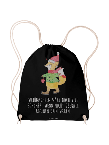 Mr. & Mrs. Panda Stofftasche Fuchs  Schlittschuhe mit Spruch in Schwarz