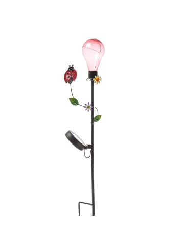 MARELIDA LED Solar Gartenstecker Schmetterling Deko Gartenspieß H: 84cm in rot