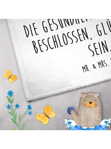 Mr. & Mrs. Panda Gästehandtuch Hummeln Kleeblatt mit Spruch in Weiß
