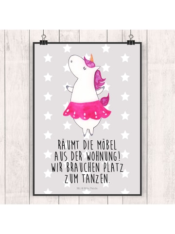 Mr. & Mrs. Panda wanddeko Einhorn Ballerina mit Spruch in Grau Pastell