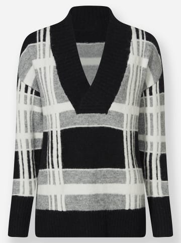 Heine Pullover in schwarz-ecru-gemustert