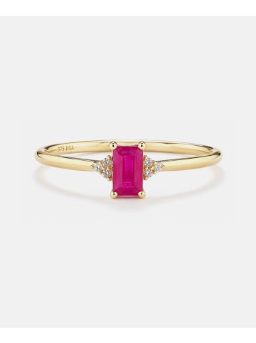 Diamant L'éternel Ring, mit Rubin, 375 Gelbgold