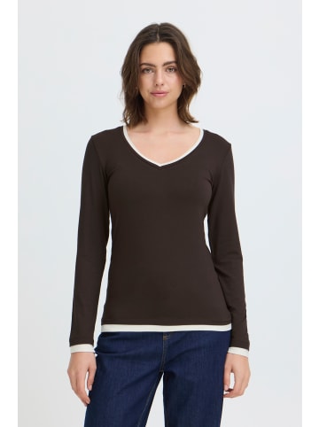 Fransa Langarm FRASTRA Slim/ Regular fit in Chocolate Torte