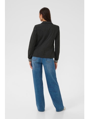 Kaffe Blazer Kinnie Regular fit in Grey Mel.- Black/Chalk Stripe
