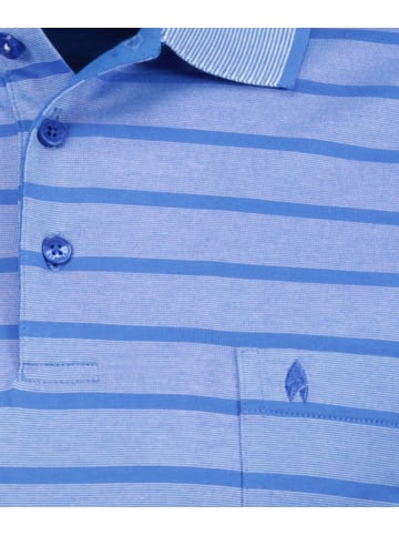 Ragman Softknit-Polo Jersey, gestreift in Blau