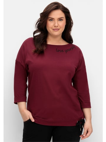 sheego Langarmshirt in weinrot