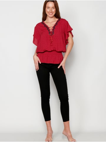 KOROSHI KURZÄRMELBLUSE in braun