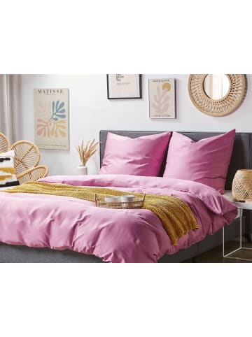 Beliani 2-tlg Bettwäsche-Set HARMONRIDGE in Rosa