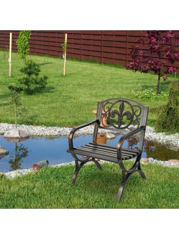 relaxdays Gartenstuhl in Schwarz/ Bronze - (B)60 x (H)85,5 x (T)56 cm