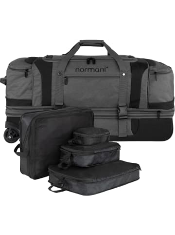 normani Reisetrolley 120-150 L mit Kleidertaschen in Grau/Schwarz