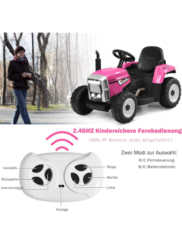 COSTWAY 12V Traktor ab 3 Jahren in Rosa