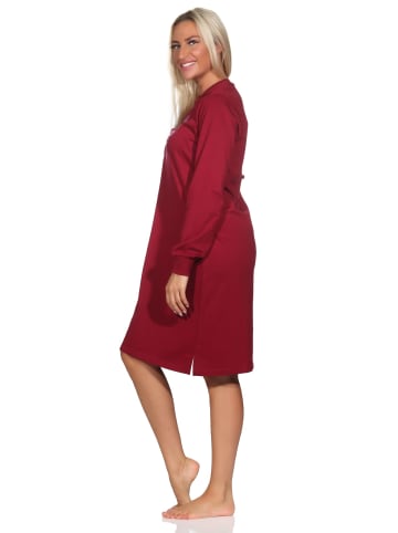 NORMANN langarm Nachthemd Bündchen Herz - 82020 in beere