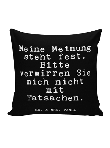 Mr. & Mrs. Panda Kopfkissen Meine Meinung steht fest.... mit Spruch in Schwarz