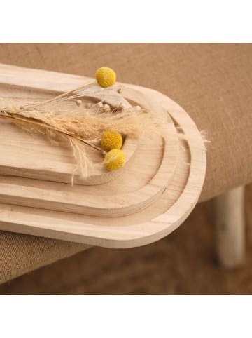 Today Tabletts Schmuckaufbewahrung Indie, Holz, 3er-Set in Beige