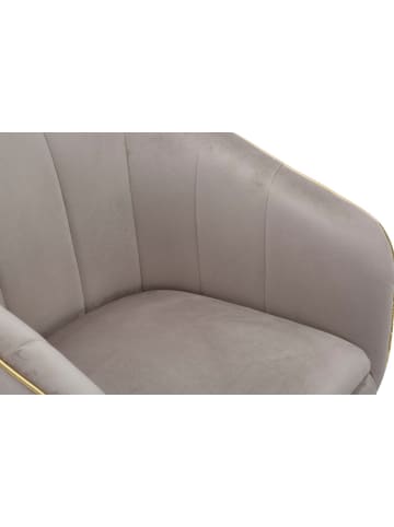 Mauro Ferretti Grauer Stoffsessel mit goldfarbenen Details, 62 x 58 x 78 cm
