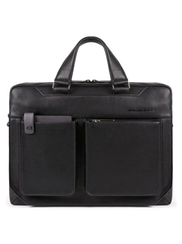 Piquadro Tallin Laptoptasche Leder 37 cm Laptopfach in black