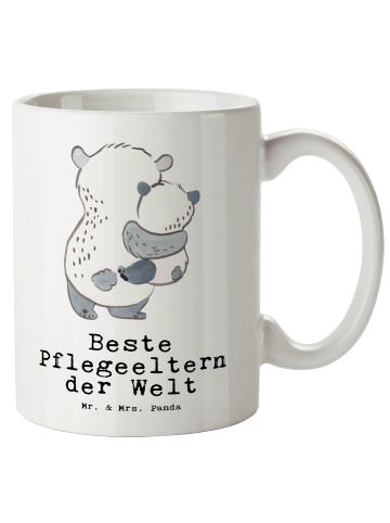 Mr. & Mrs. Panda Weiße Tasse Panda Beste Pflegeeltern der Welt m... in Weiß