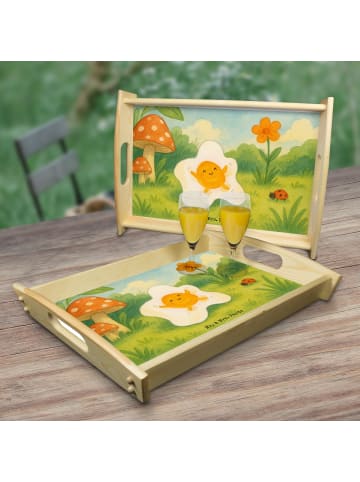 Mr. & Mrs. Panda Serviertablett Spiegelei Ei Design ohne Spruch in Weiß