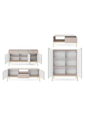 Feldmann-Wohnen Wohnzimmer-Set Nova Kaschmir / Gold 4-teilig