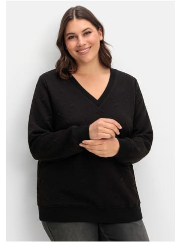 sheego Sweatshirt in schwarz