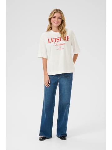 Kaffe T-shirt KAgissa Loose fit in Chalk w. Fiery Red