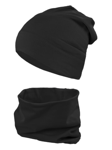TupTam Jungen Beanie Mütze und Schlauchschal 2er Set in schwarz