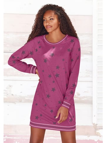 Vivance Active Sleepshirt in bordeaux-gemustert