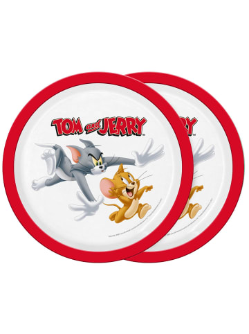 Geda Labels Teller Tom & Jerry 2er Set in Rot - 21,5 cm