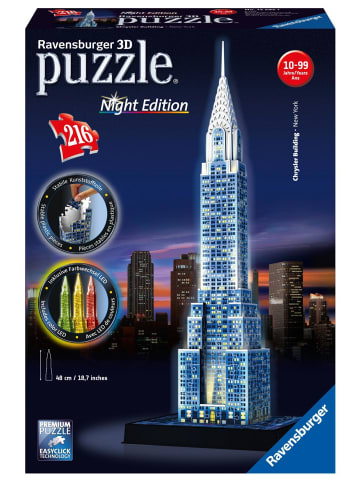 Ravensburger Chrysler Building bei Nacht.Night Edition 3-D Puzzle 216 Teile | Erleben Sie...
