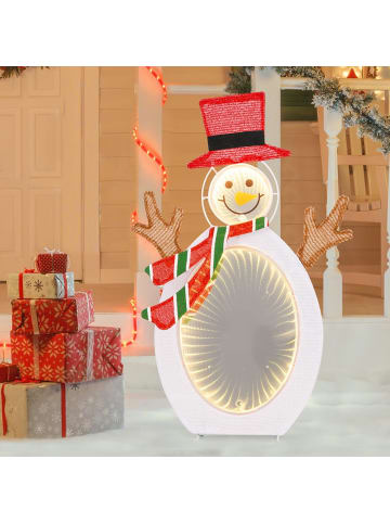 COSTWAY 64cm LED Schneemann Weihnachtsdeko in Bunt
