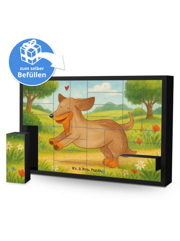 Mr. & Mrs. Panda Adventskalender Hund Dackel Design ohne Spruch in Weiß